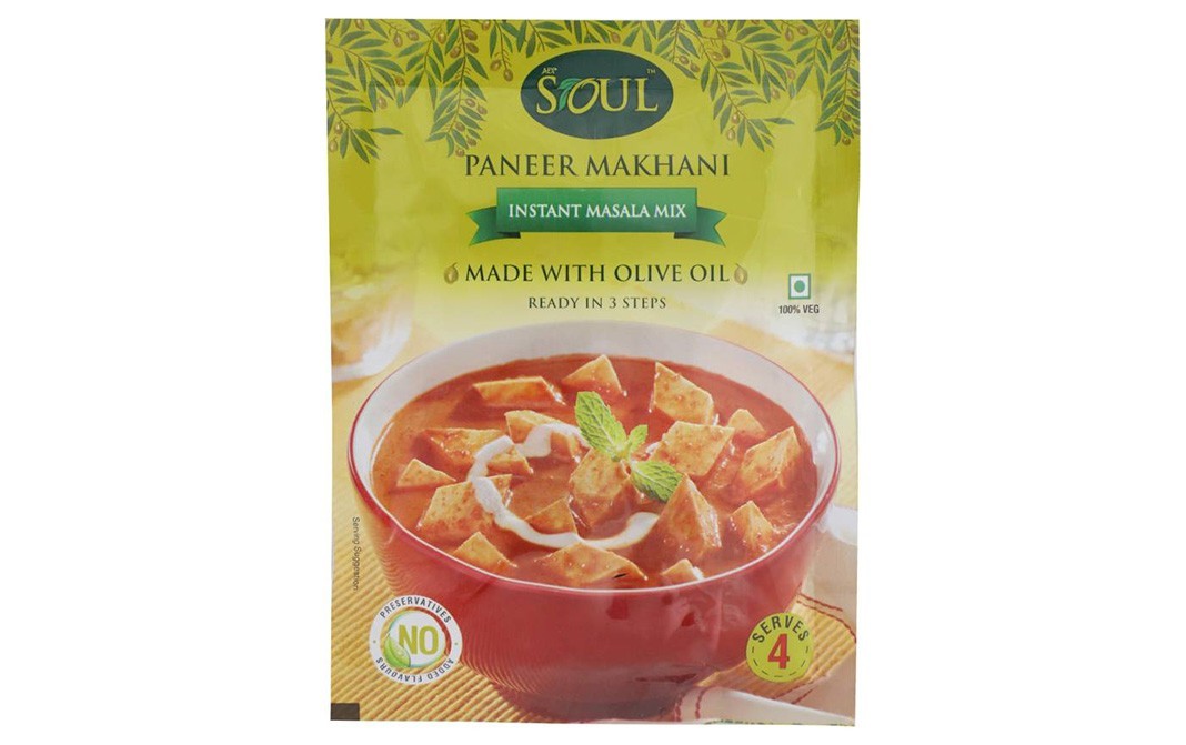 Soul Paneer Makhani Instant Masala Mix - Made With Olive Oil   Pack  65 grams